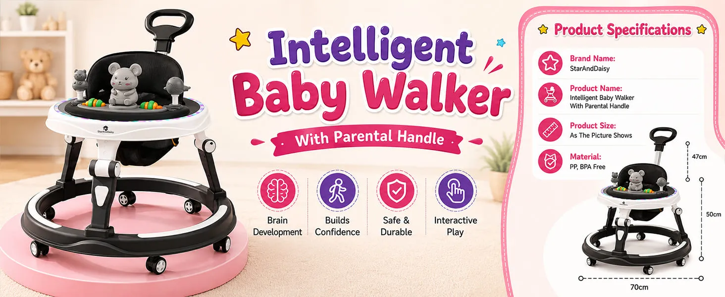 Activity Push Walker for Baby With Parental Handle