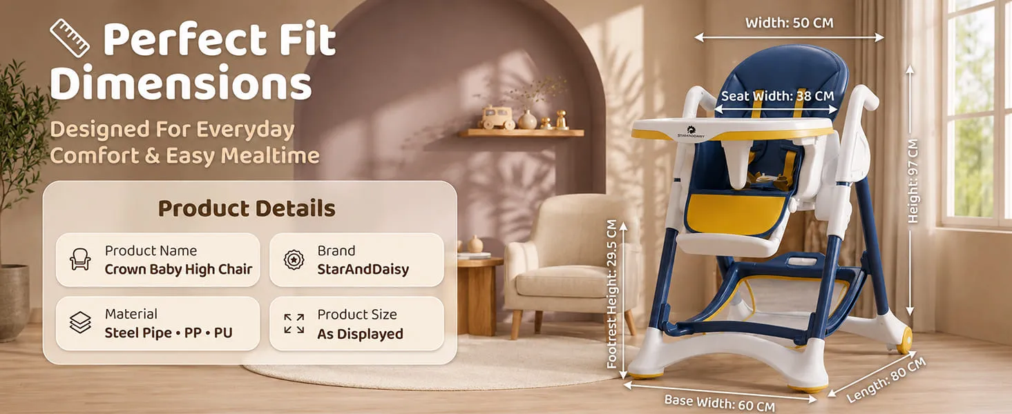 Crowned Baby High Chair by StarAndDaisy for Kids