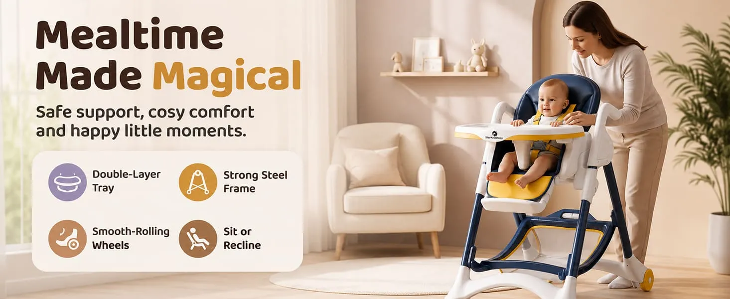 Crowned Baby High Chair by StarAndDaisy for Kids
