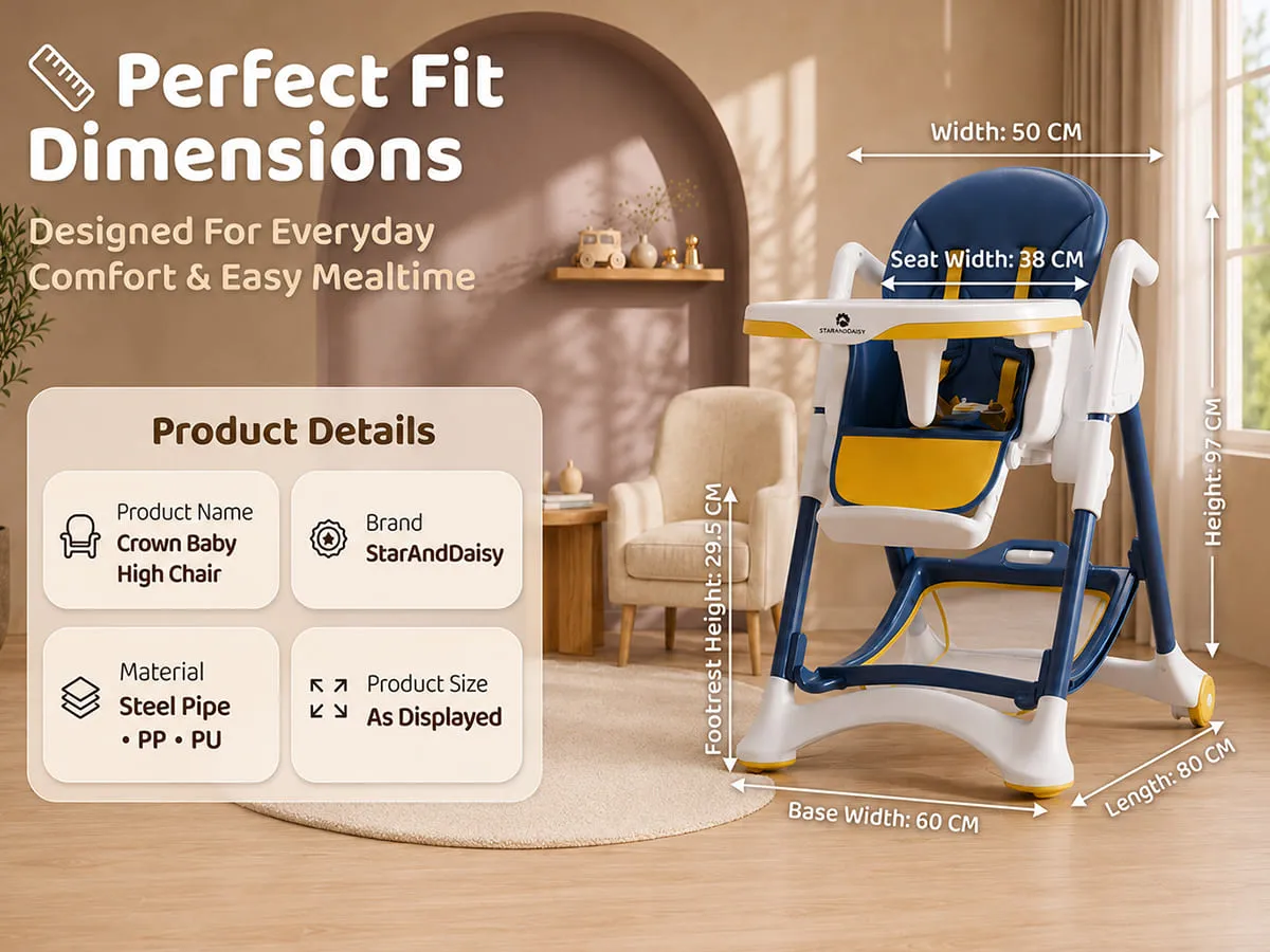Crowned Baby High Chair by StarAndDaisy for Kids