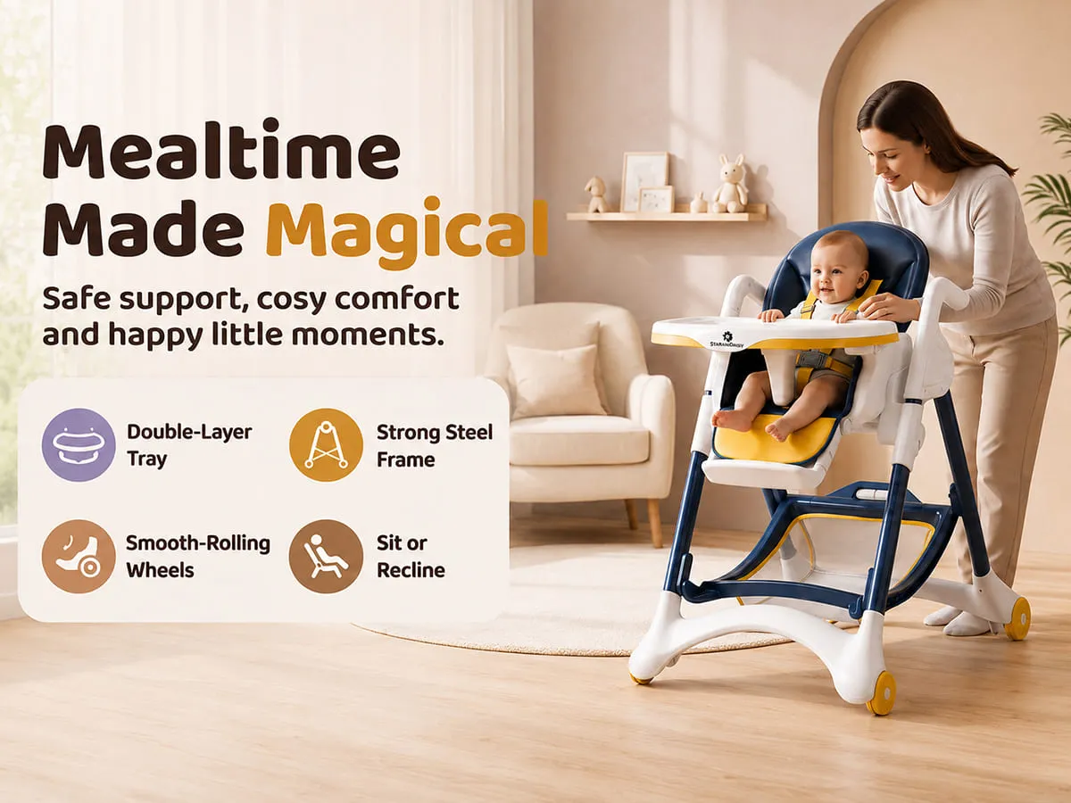 Crowned Baby High Chair by StarAndDaisy for Kids