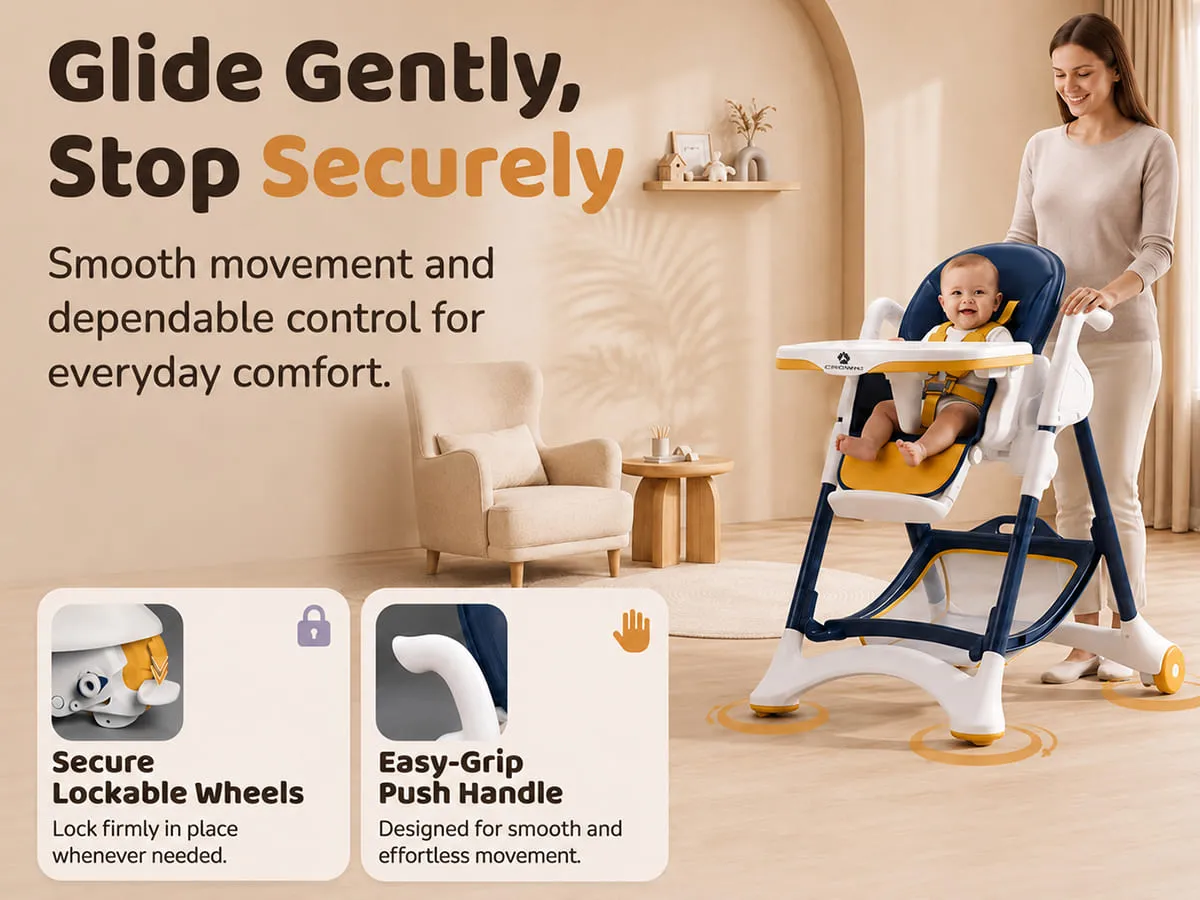 Crowned Baby High Chair by StarAndDaisy for Kids
