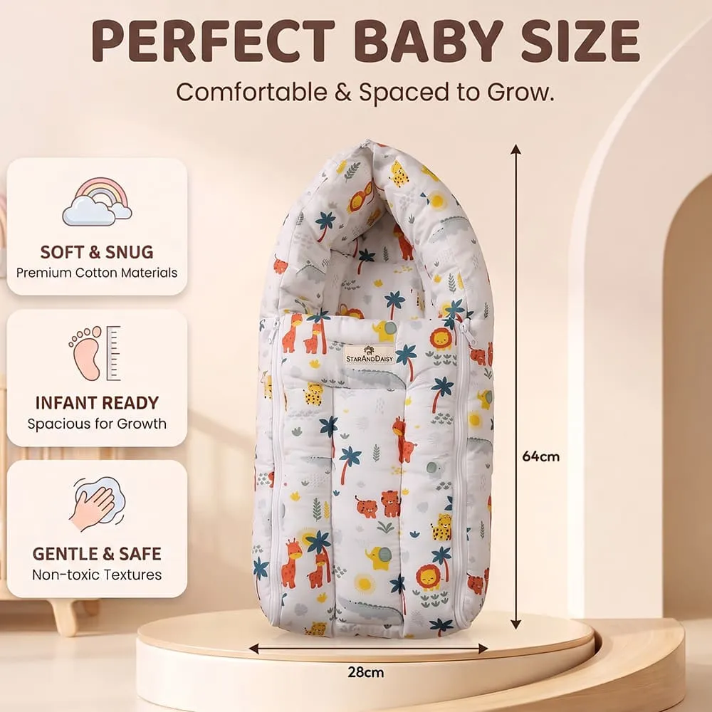 details and dimension baby sleeping bag lion print