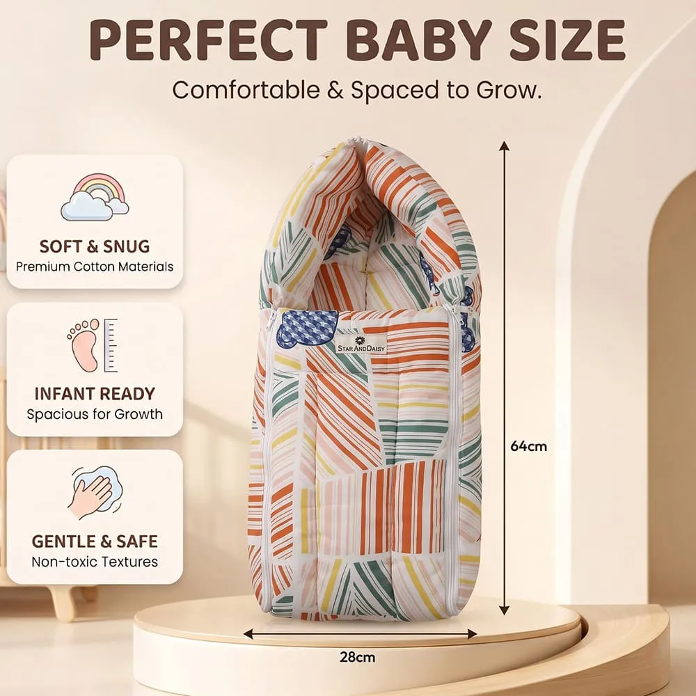 details and dimension of baby sleeping bag check print