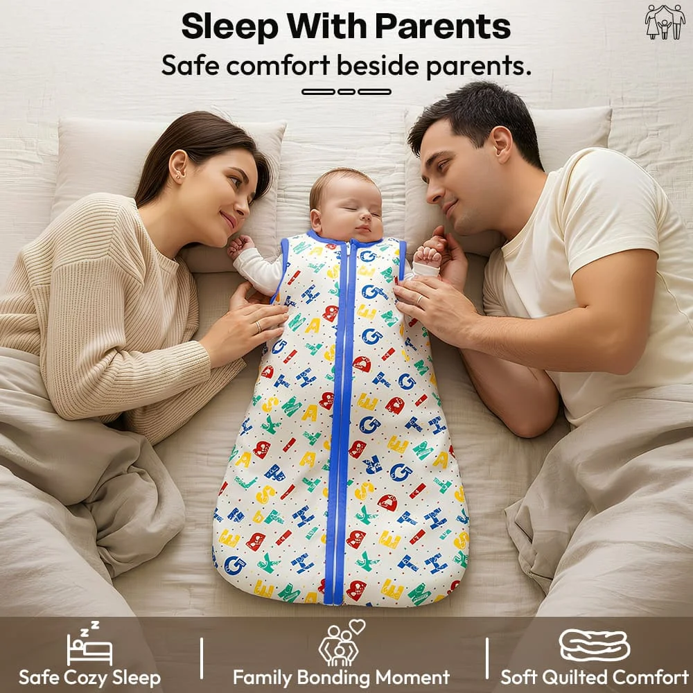 sleeping sack alphabet print