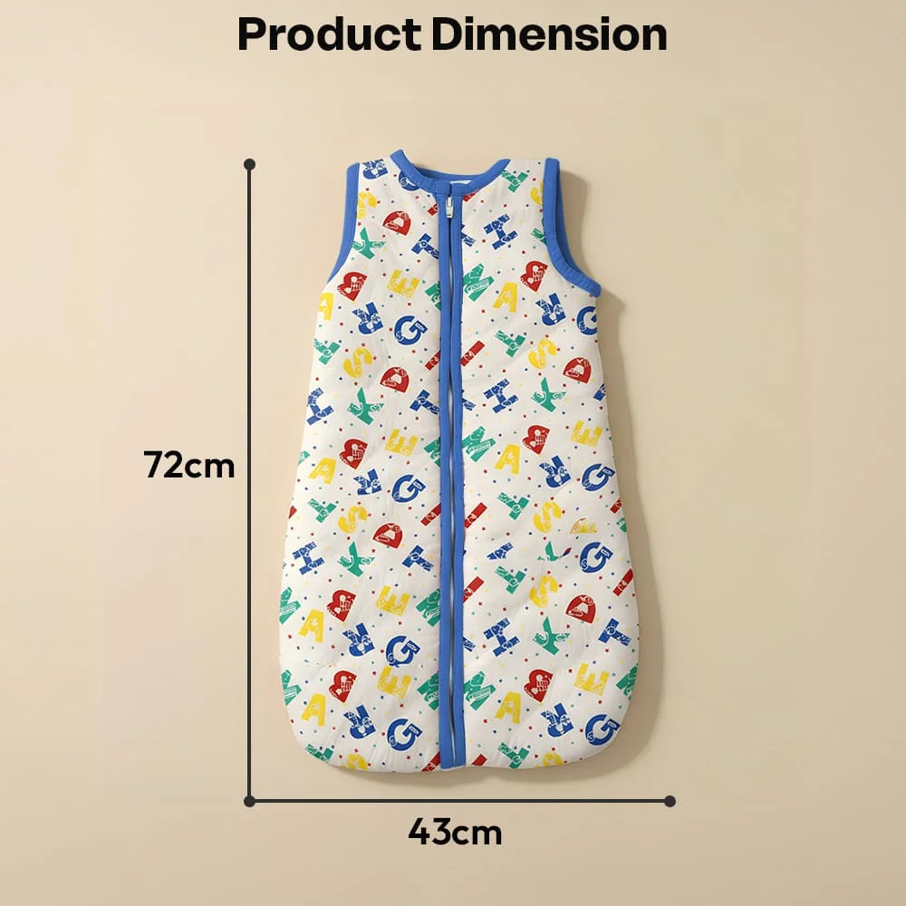 sleeping sack alphabet print