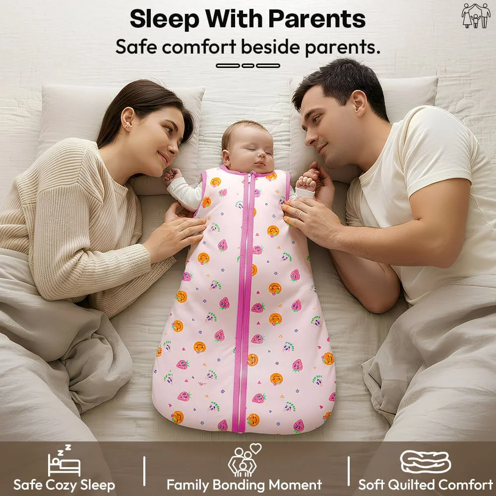 sleeping sack pink strawberry