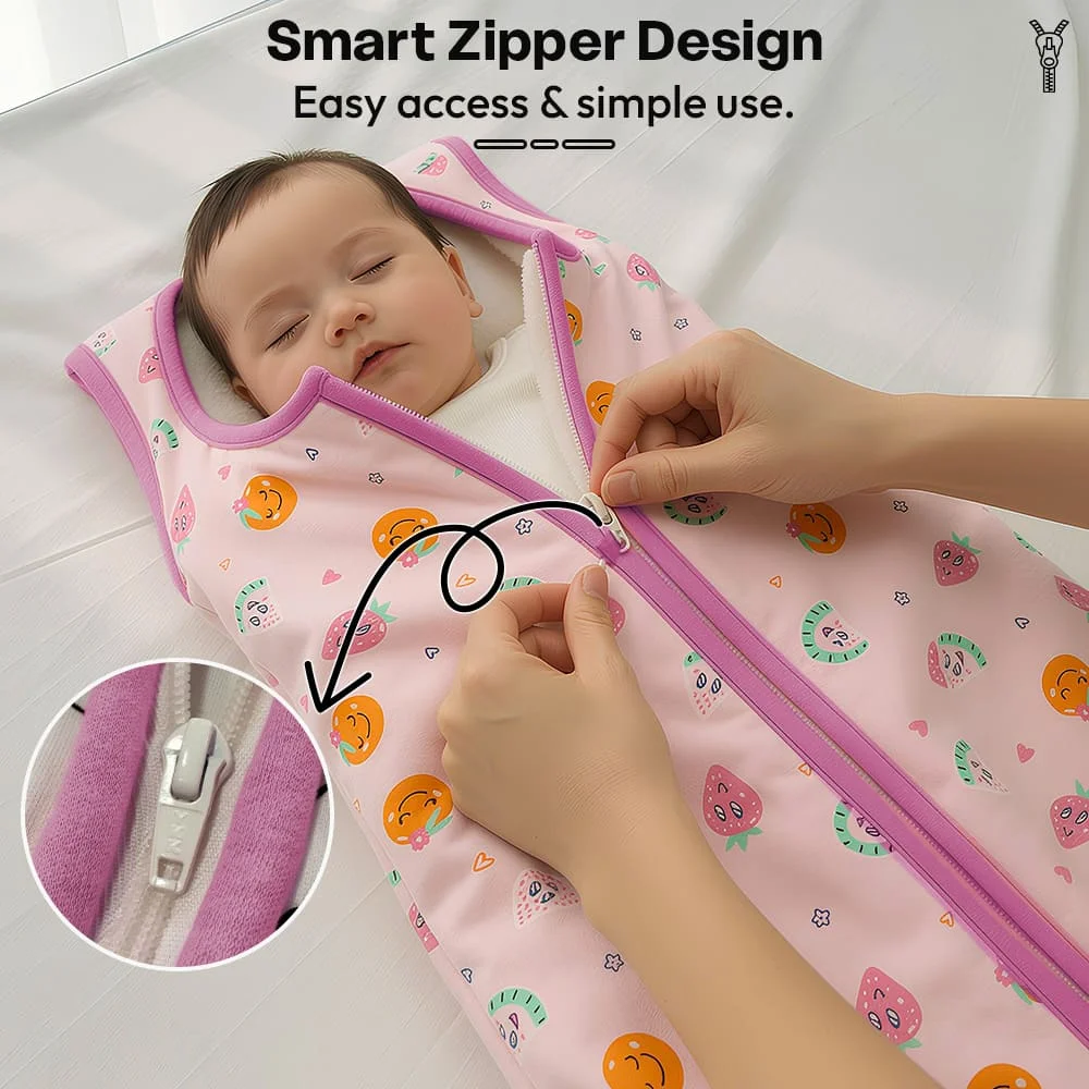 sleeping sack pink strawberry