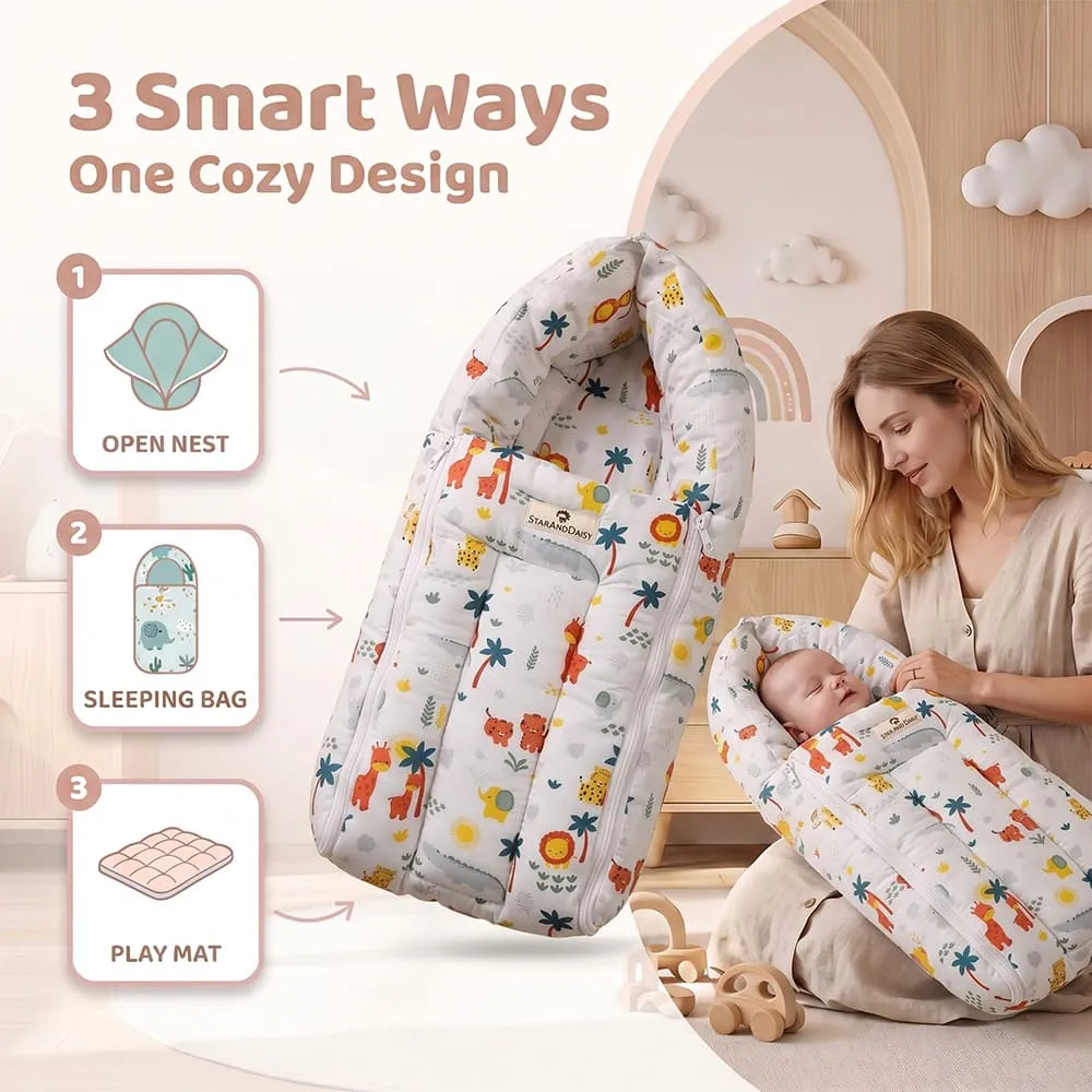 smart way baby sleeping bag lion print