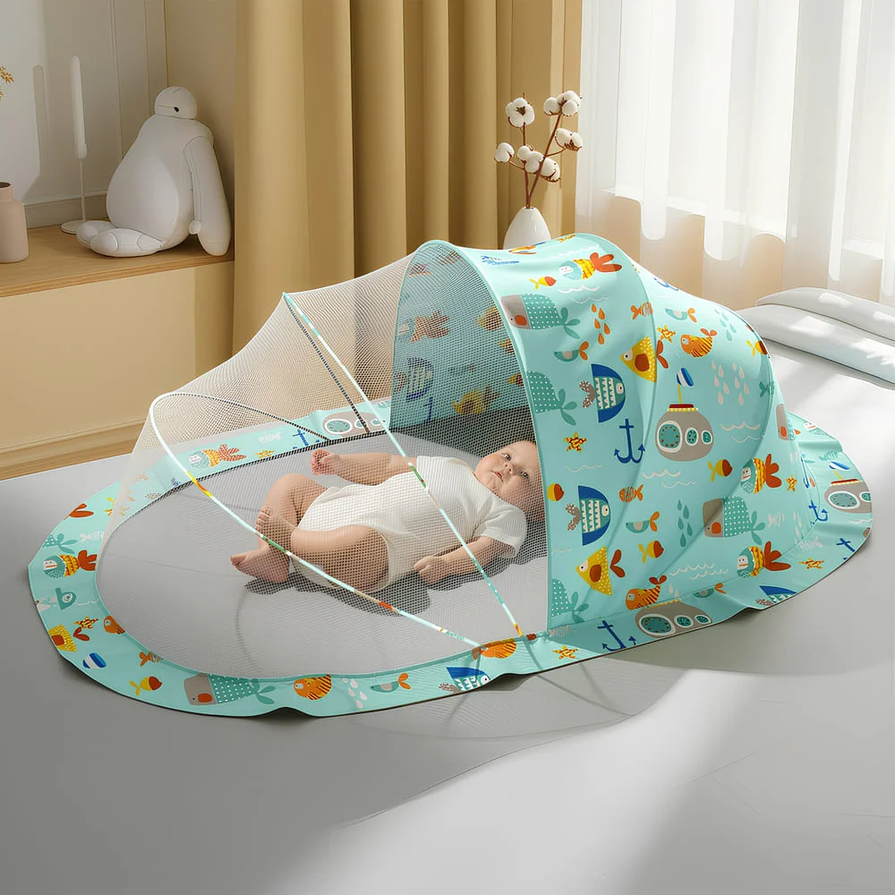 Aqua print mosquito net