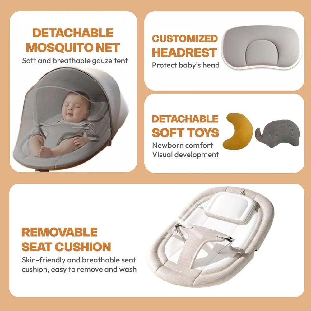 Multifunctional electric rocking chair grey