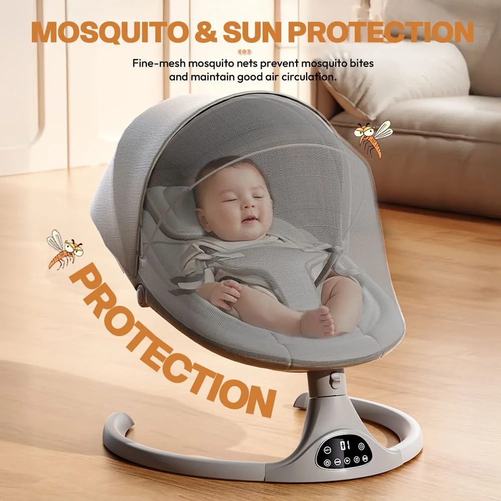 Multifunctional electric rocking chair grey