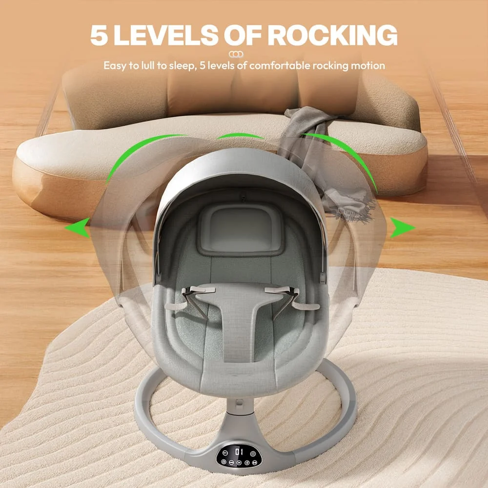 Multifunctional electric rocking chair grey