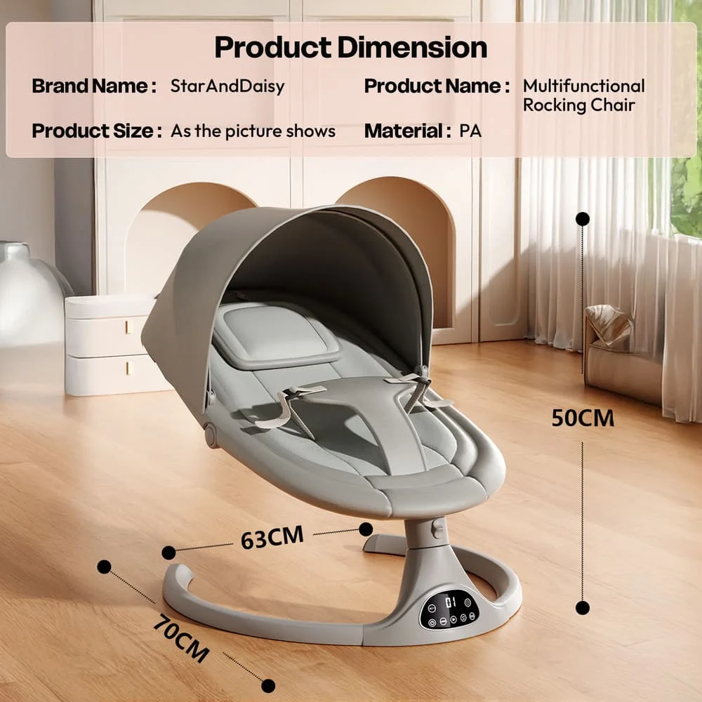 Multifunctional electric rocking chair grey