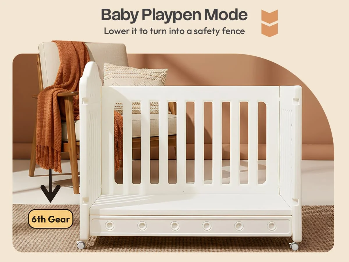 Tiny Dreams 4-in-1 Convertible Baby Cot