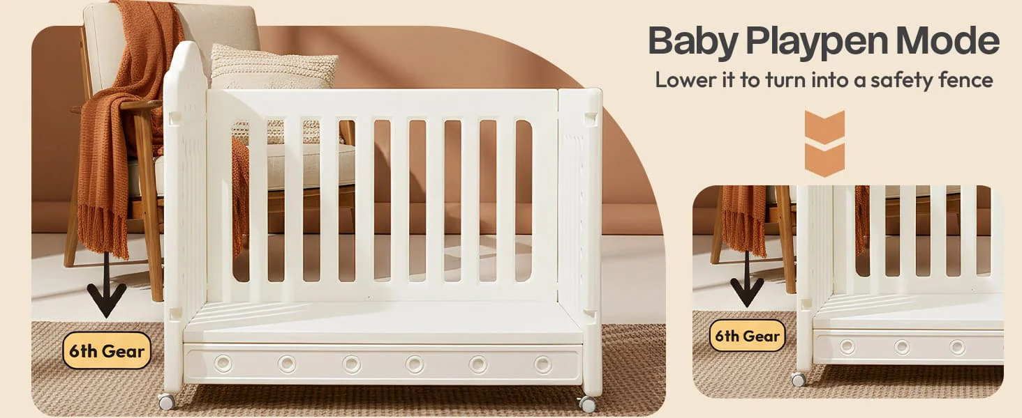 Tiny Dreams 4-in-1 Convertible Baby Cot