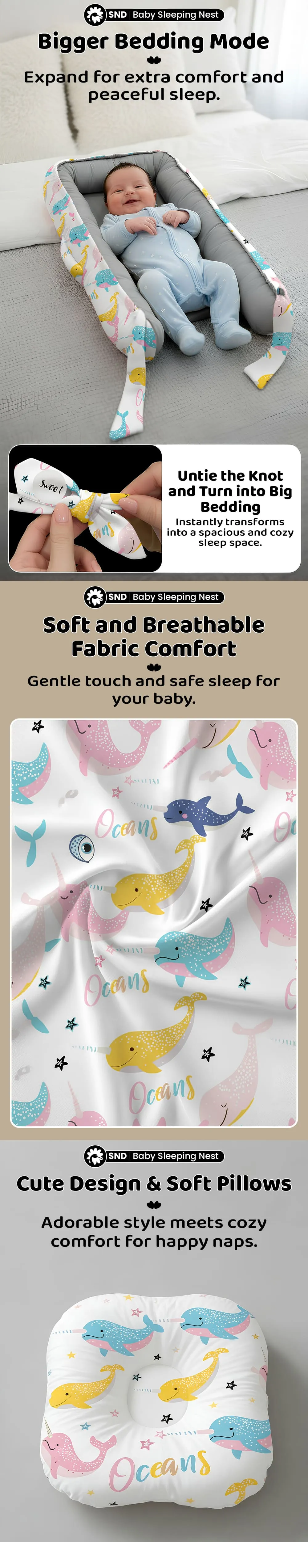 Baby Nest Oval Ocean Print