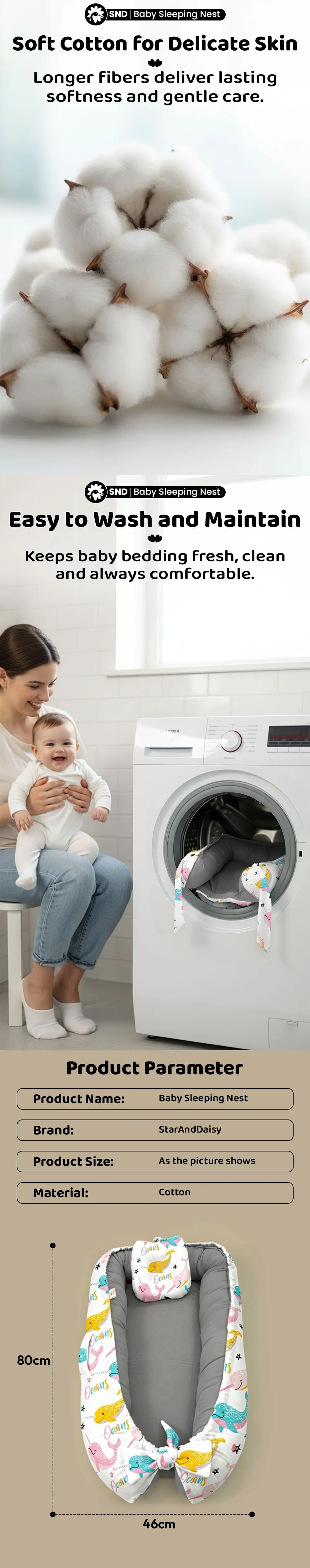 Baby Nest Oval Ocean Print