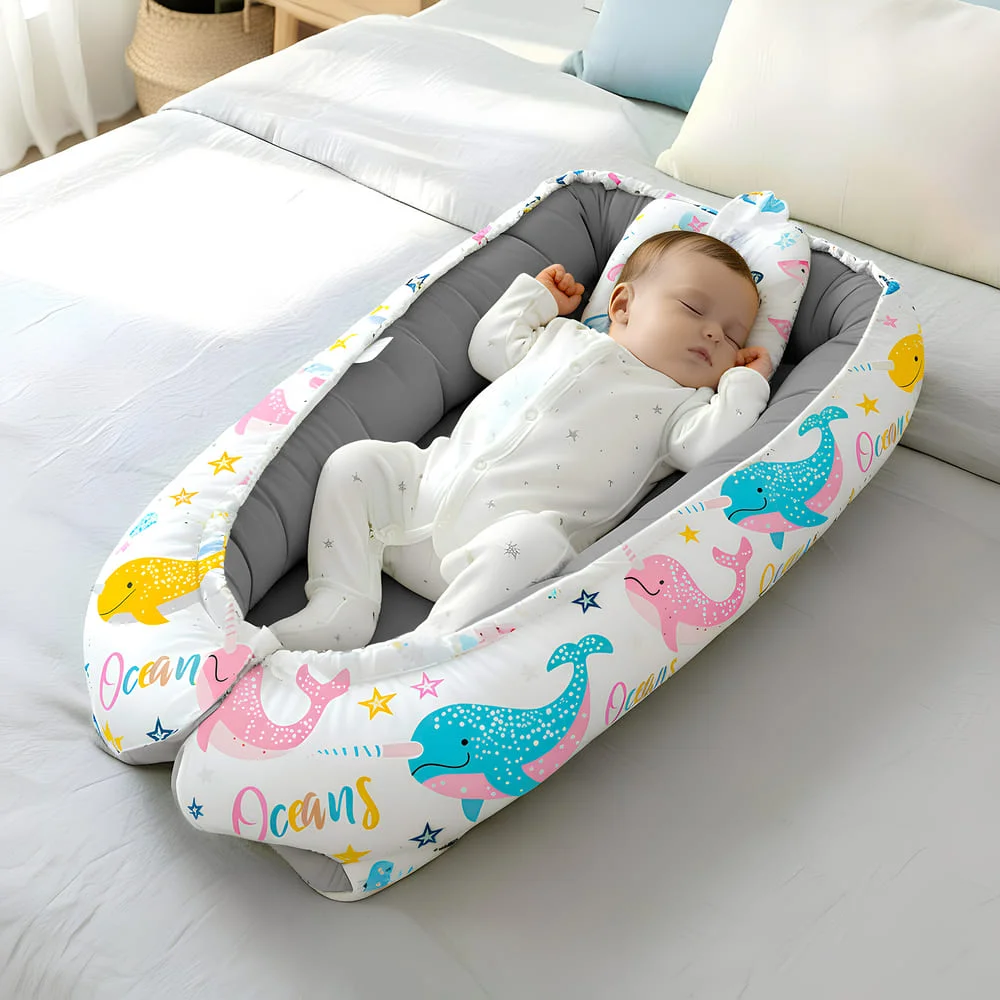 ocean print baby lounger