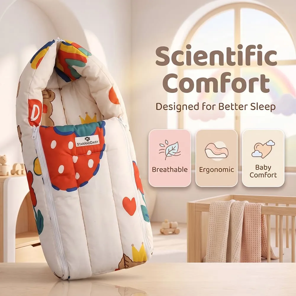 scientific comfort baby sleeping bag rainbow print
