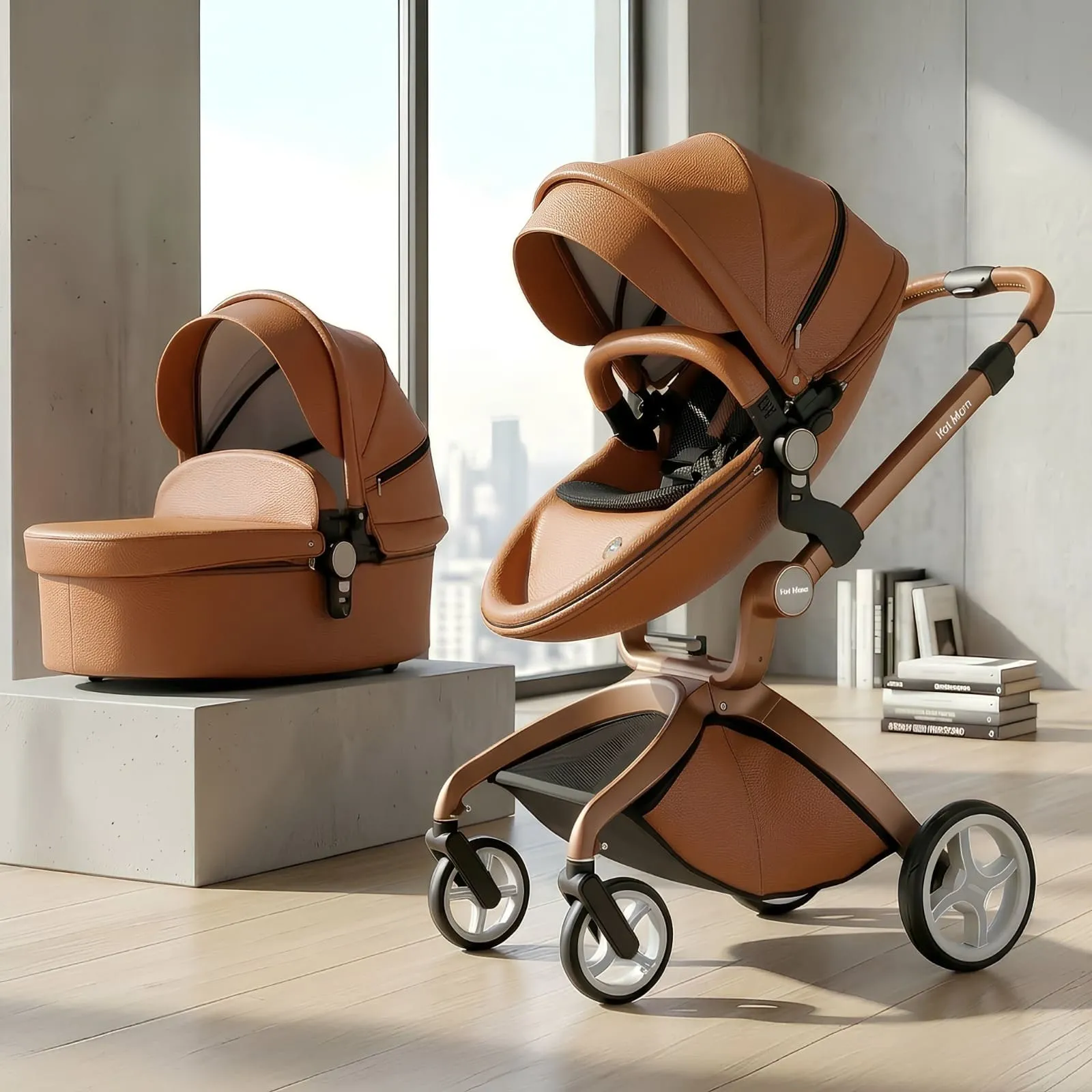 Hot Mom Baby Stroller Brown