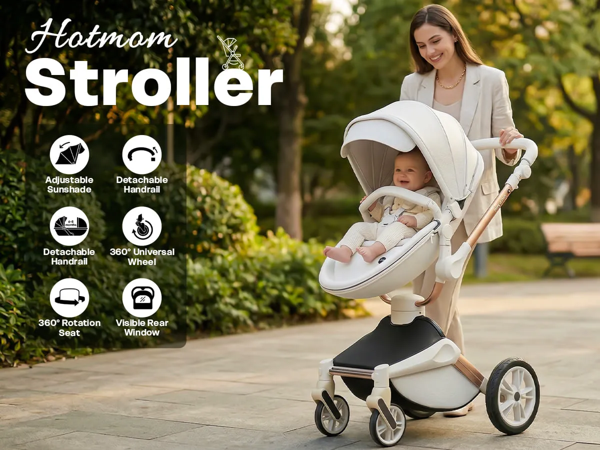 Hot Mom Luxury 3-in-1 360 Rotate Baby Stroller