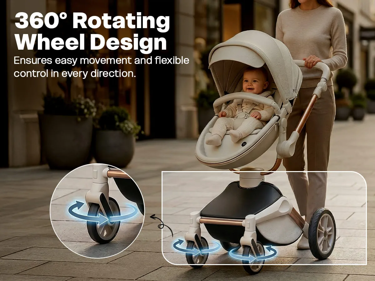 Hot Mom Luxury 3-in-1 360 Rotate Baby Stroller