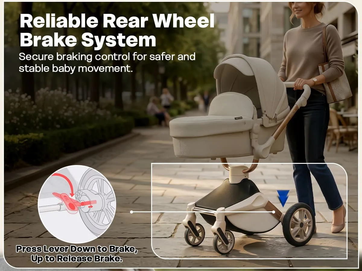 Hot Mom Luxury 3-in-1 360 Rotate Baby Stroller