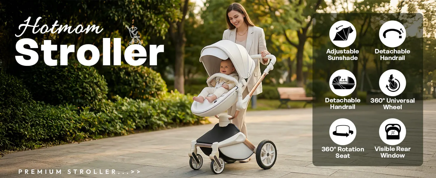 Hot Mom Luxury 3-in-1 360 Rotate Baby Stroller