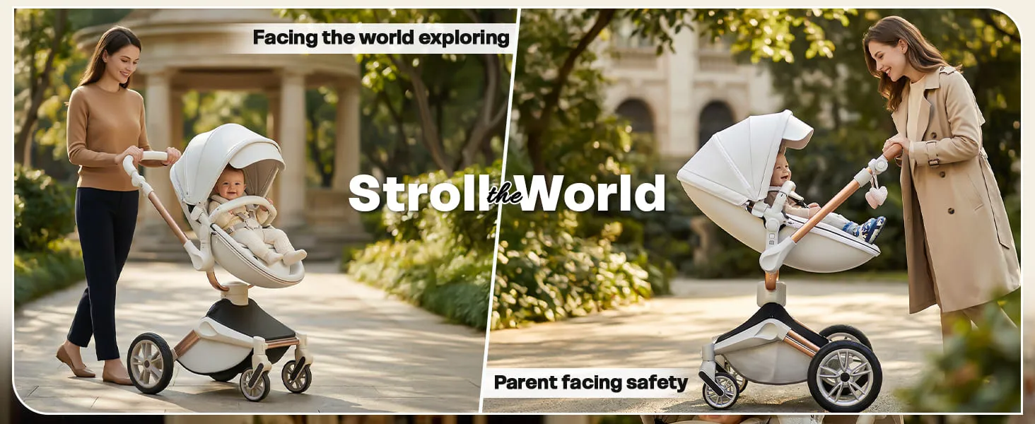 Hot Mom Luxury 3-in-1 360 Rotate Baby Stroller