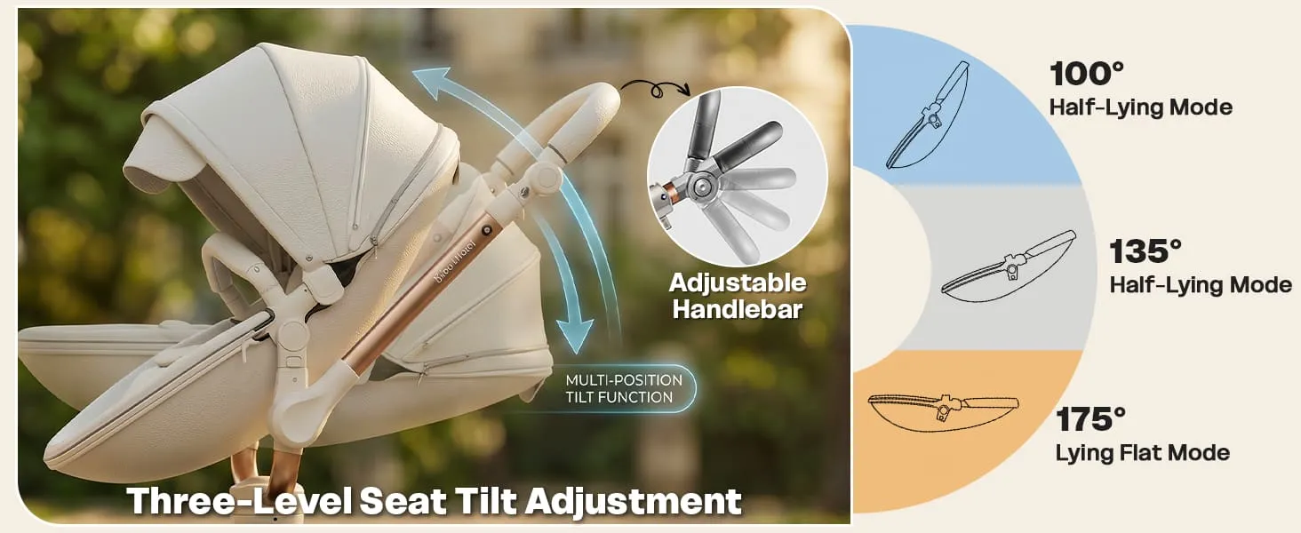Hot Mom Luxury 3-in-1 360 Rotate Baby Stroller