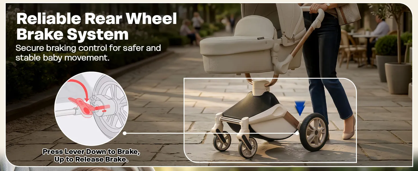 Hot Mom Luxury 3-in-1 360 Rotate Baby Stroller