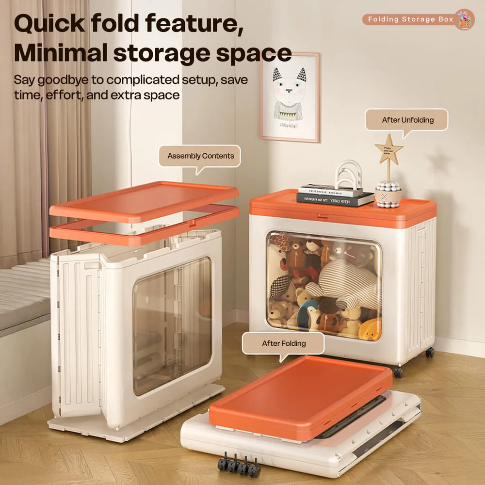 quick fold feature Folding toy box and clothing storage box
