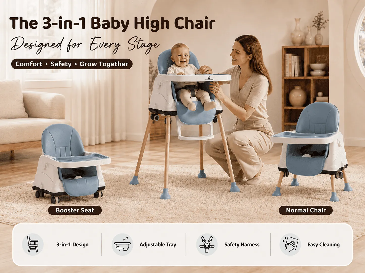 4 in 1 high chair