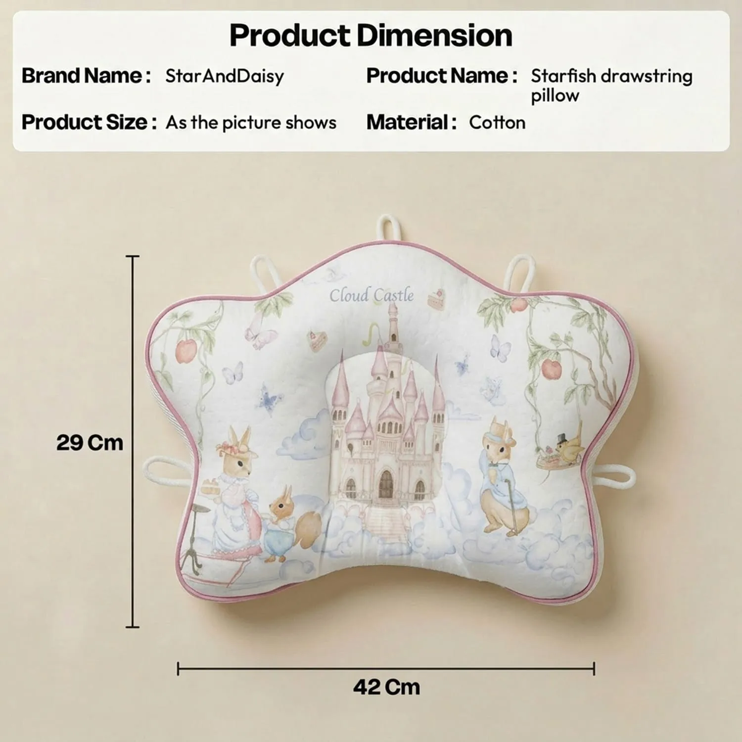 Starfish Awstring Pillow Castle