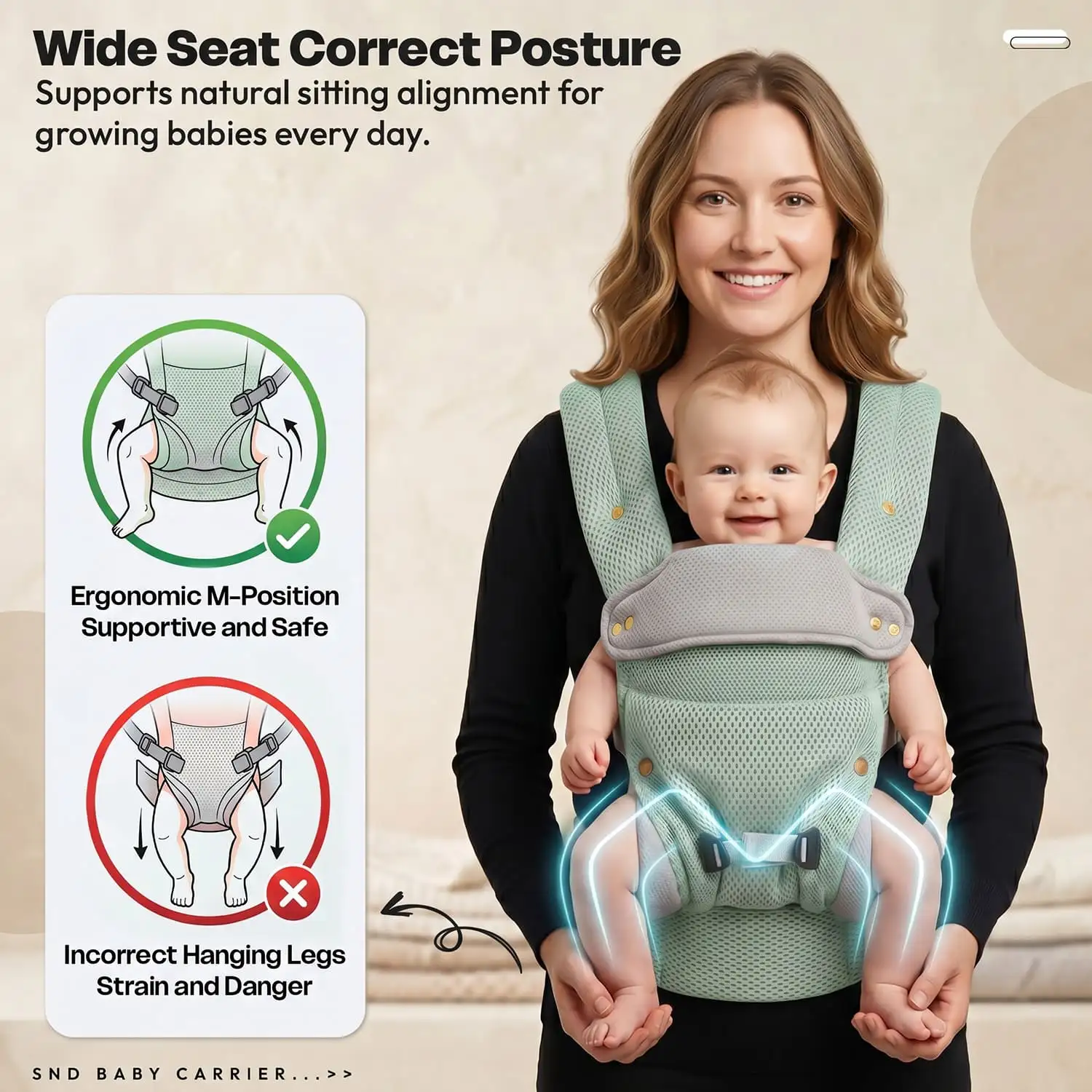 Travel Nest Baby Carrier-green