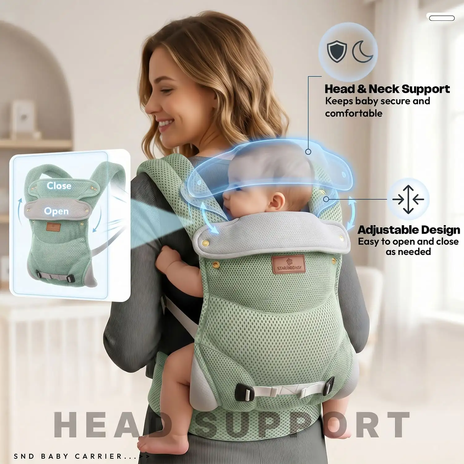 Travel Nest Baby Carrier-green