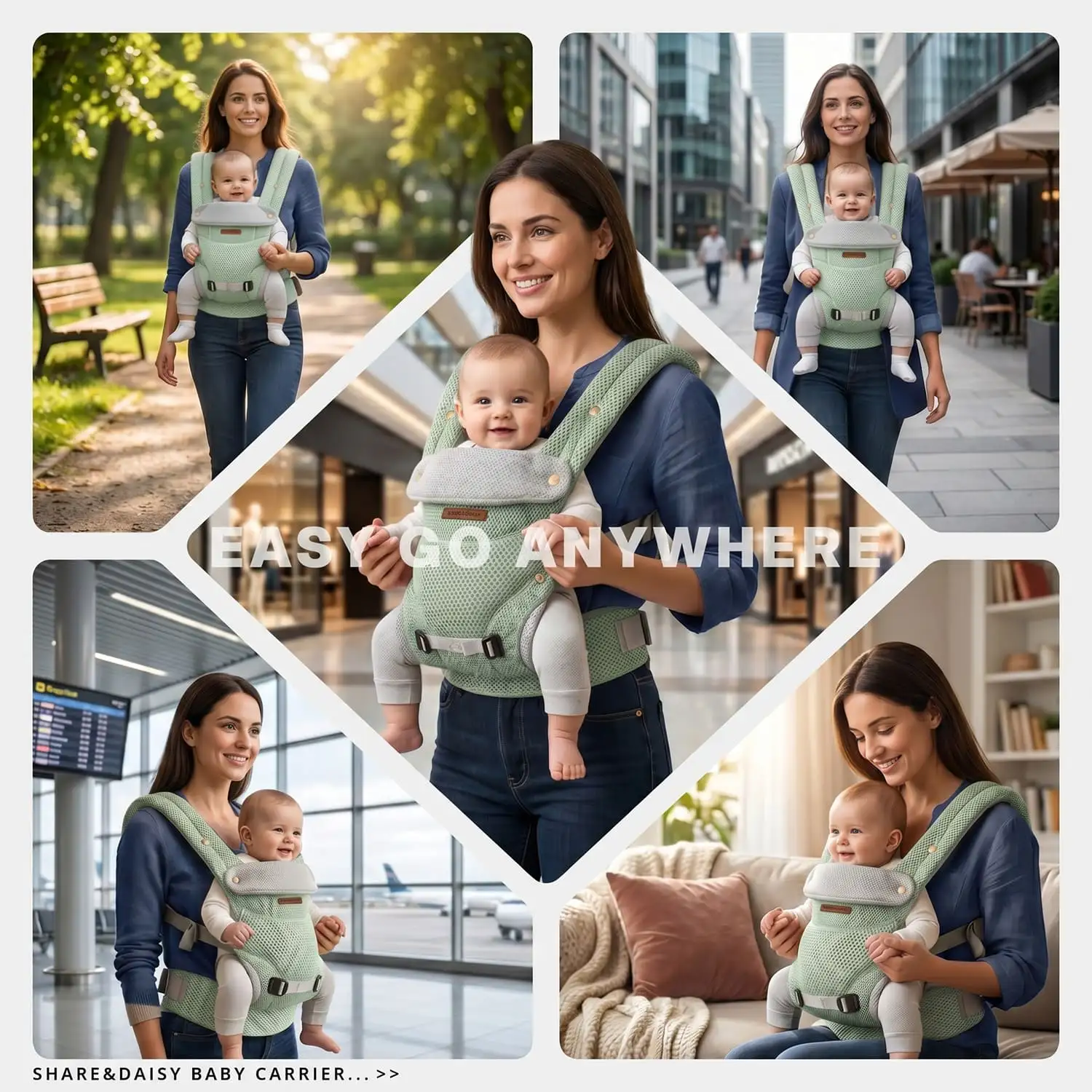 Travel Nest Baby Carrier-green