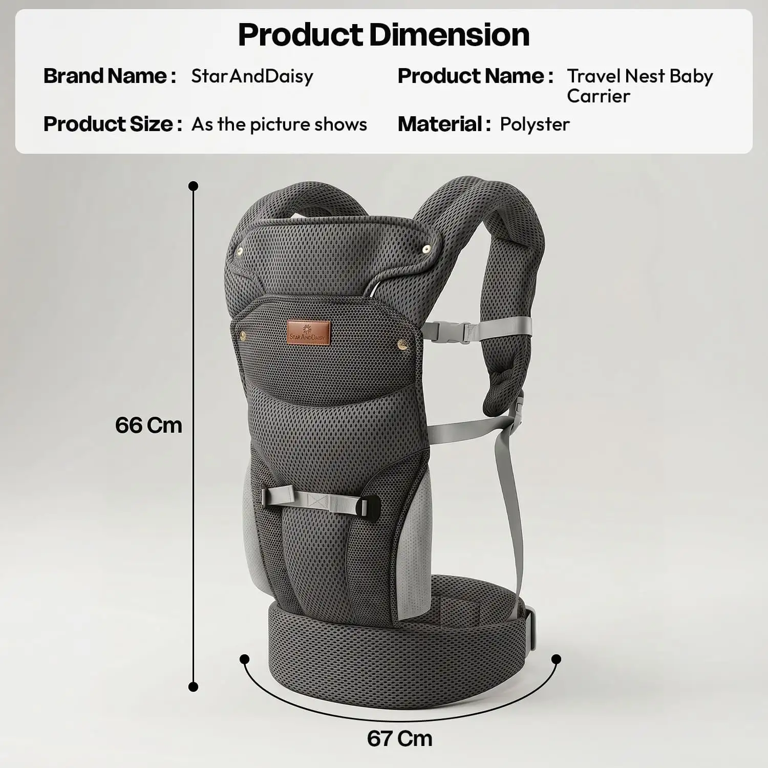 Travel Nest Baby Carrier-grey
