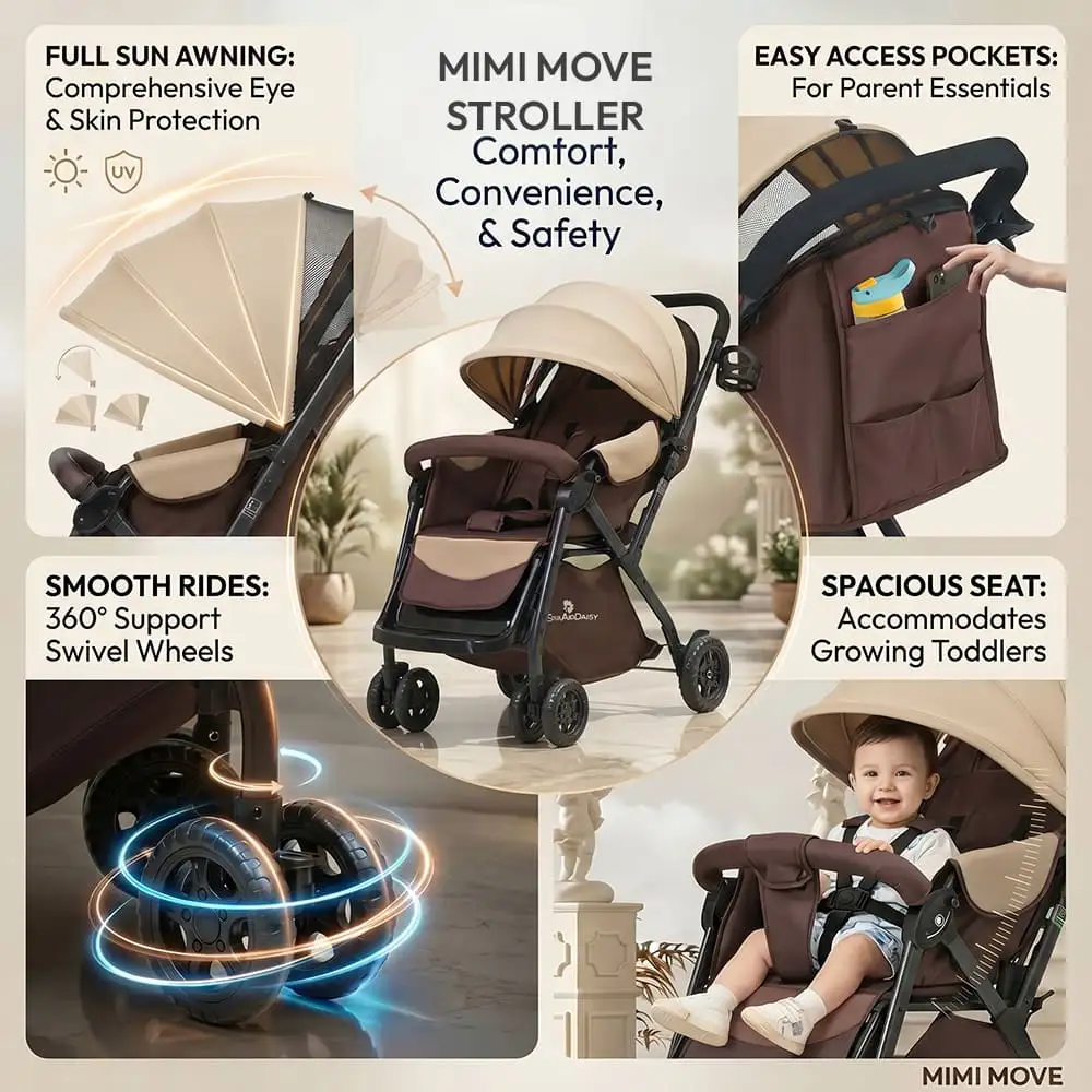mimi move baby stroller- brown