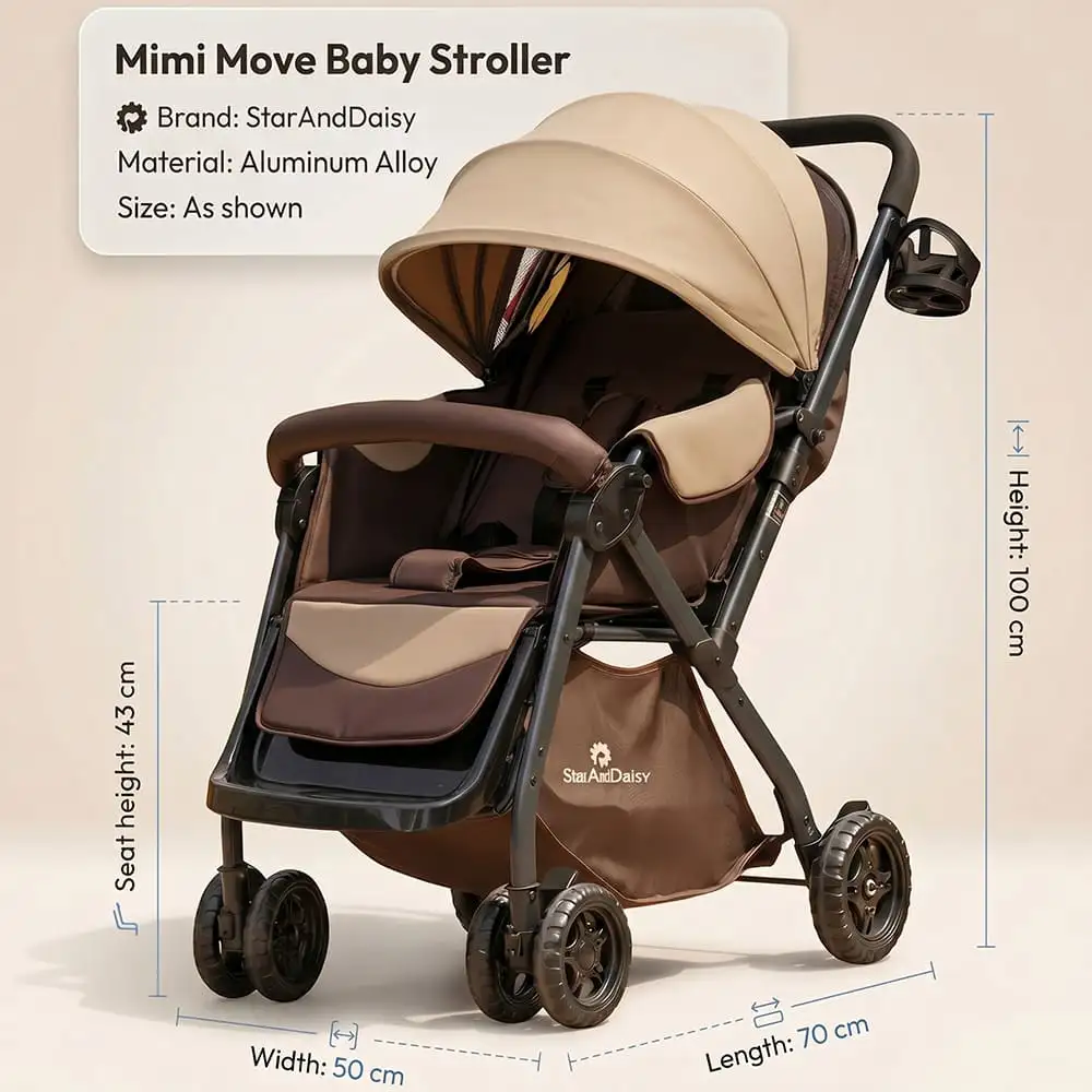 mimi move baby stroller- brown