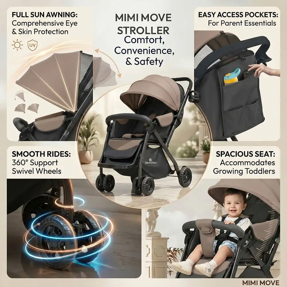 mimi move baby stroller-cream