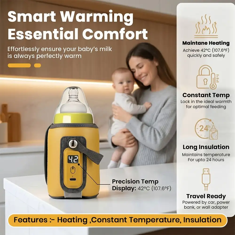 portable bottle warmer cover yellow