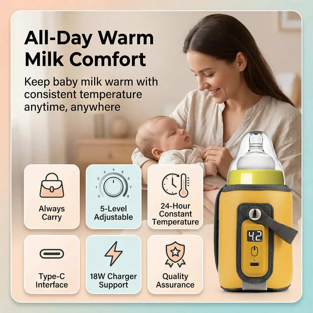 portable bottle warmer cover yellow