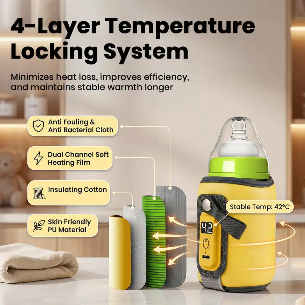 portable bottle warmer cover yellow