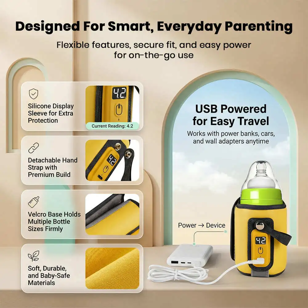 portable bottle warmer cover yellow