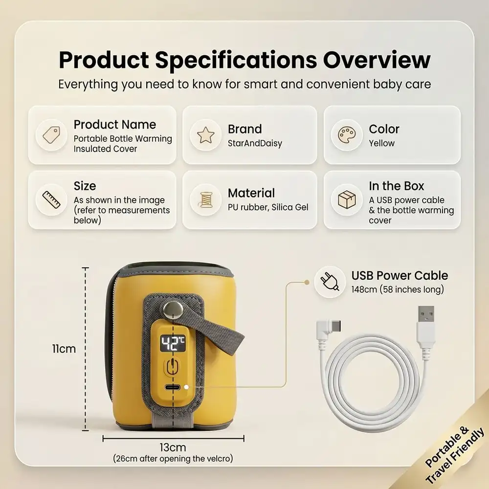 portable bottle warmer cover yellow