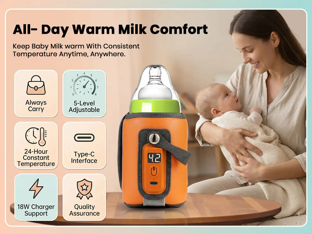 rechargeable feeding bottle warmer- orange rechargeable feeding bottle warmer- orange