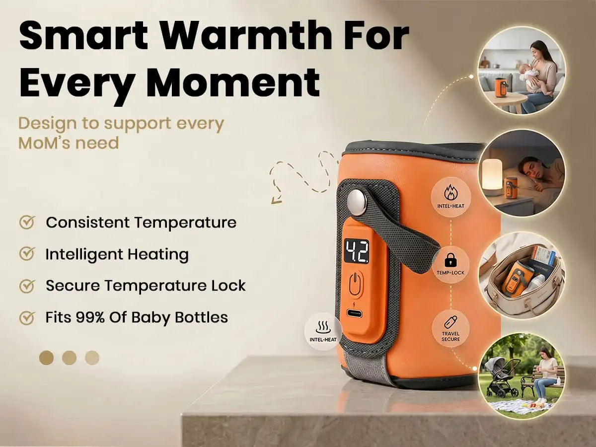 rechargeable feeding bottle warmer- orange rechargeable feeding bottle warmer- orange