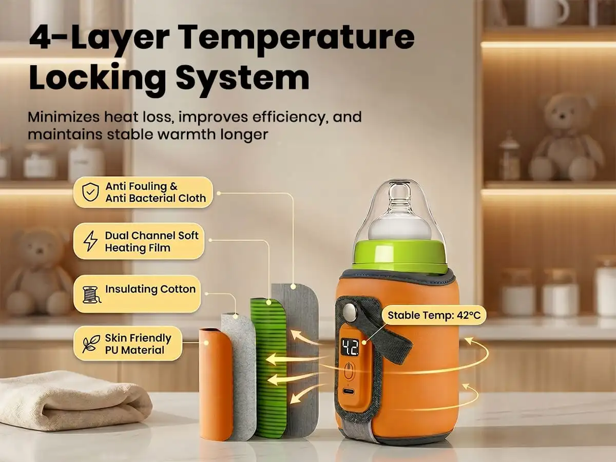 rechargeable feeding bottle warmer- orange rechargeable feeding bottle warmer- orange